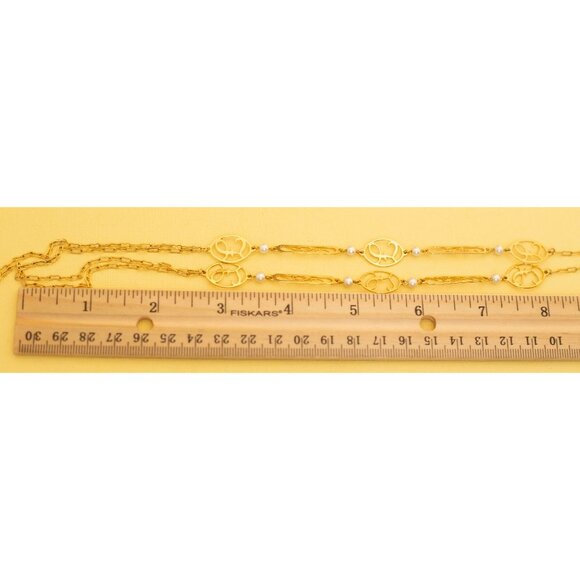 Vintage Gold Tone Multi Strand Necklace 32 Inches by Avon i20 - Picture 3 of 3